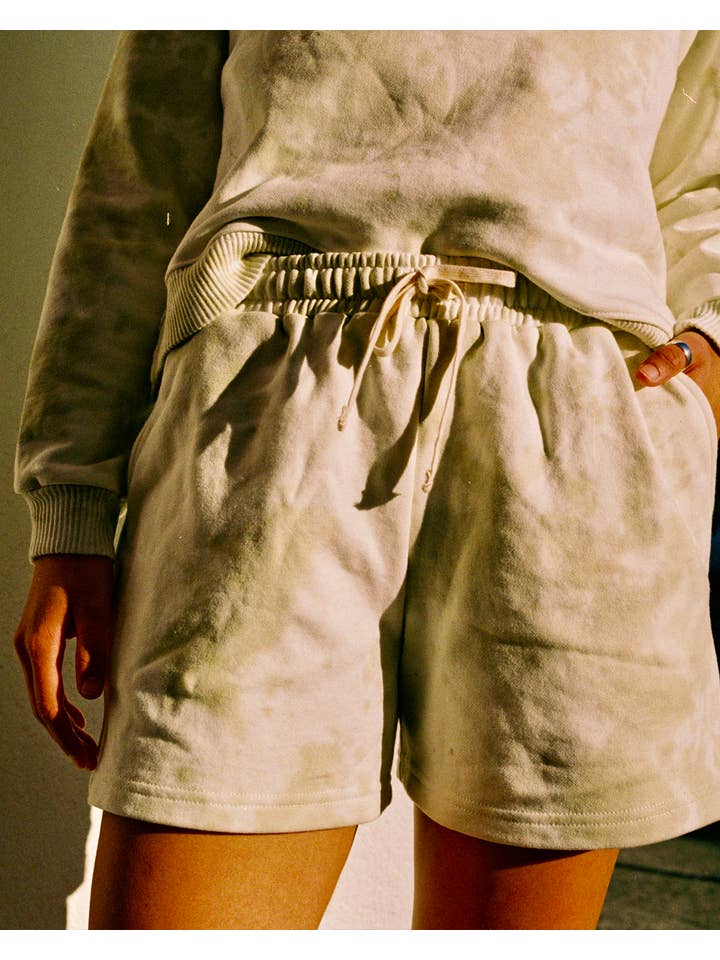 Lorne Shorts - Organic Cotton - Khaki Tie-Dye for wholesale on Faire