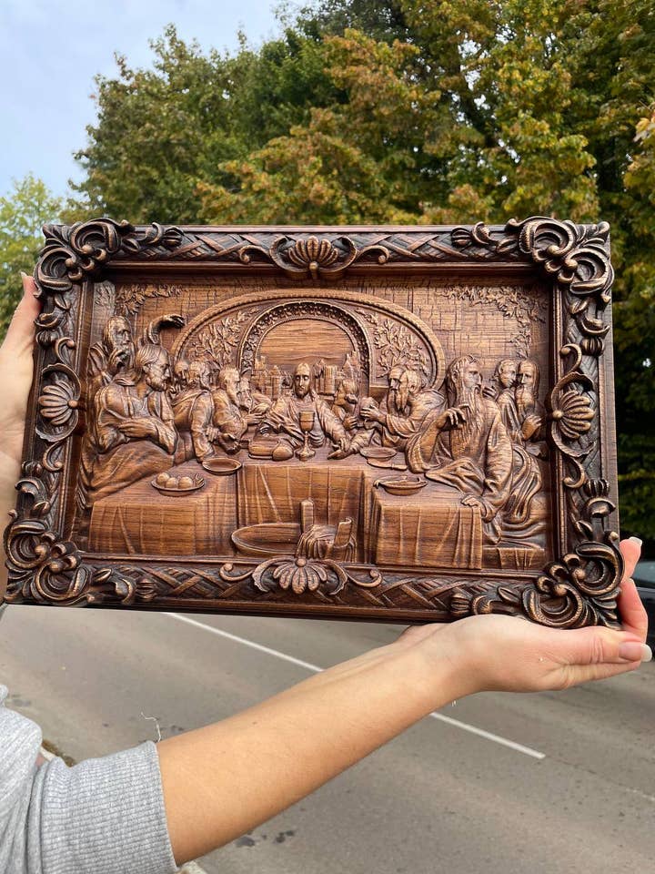 The Last Supper religious carved icon for wholesale by KozakWorkshop