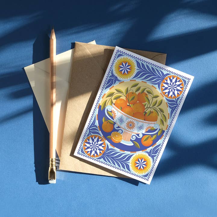 Printer Johnson Ltd – wholesale Everyday greeting card – Orange bowl | Everyday greetings card | Mediterranean, kitchen1