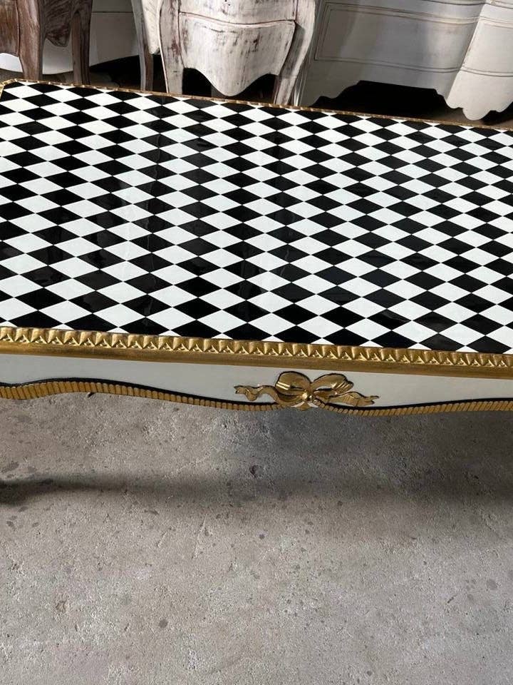 Unique Louis XV style coffee checkered table-Out Of Stock -Made to order for wholesale by MALuxury Furniture