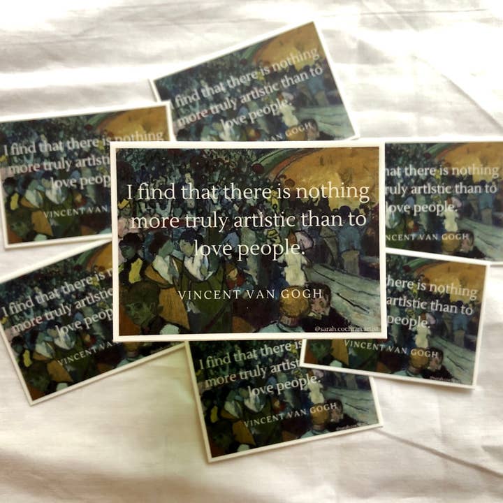Van Gogh Aufkleber mit Zitat - Künstleraufkleber - Künstlergeschenk für den Großhandel von Sarah Cochran Artist