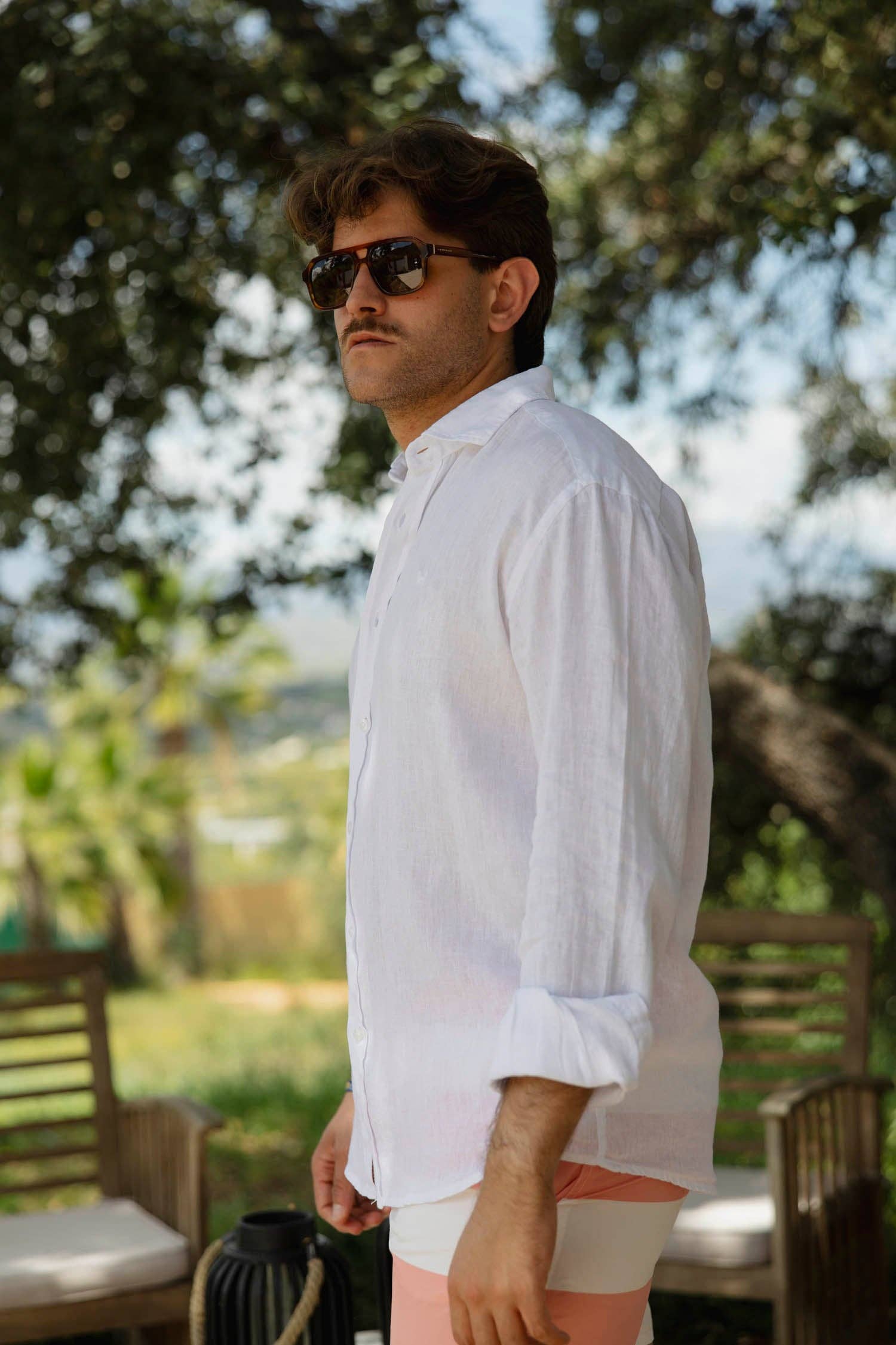 Custi Mikelo: Men's Clothing & Christmas Gifts - Wholesale Button Down Shirt - Men's - White Linen Shirt | Lanzarote4