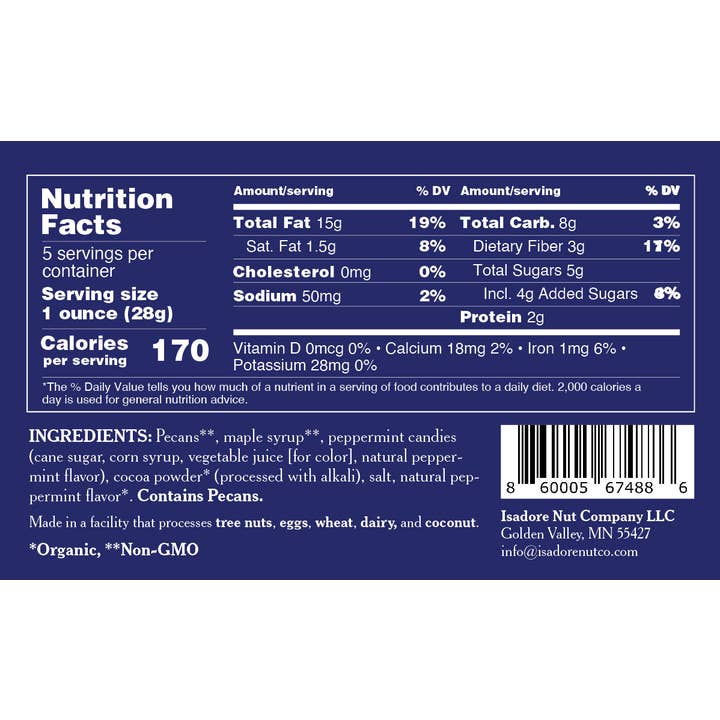 Isadore Nut Company - Wholesale Nuts - Cocoa Mint Pecans: Premium Roasted- 5 oz- Non-GMO6
