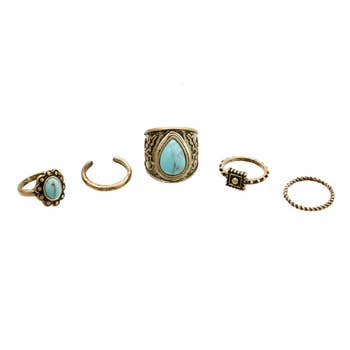 Blue Antique Ring Set for wholesale on Faire