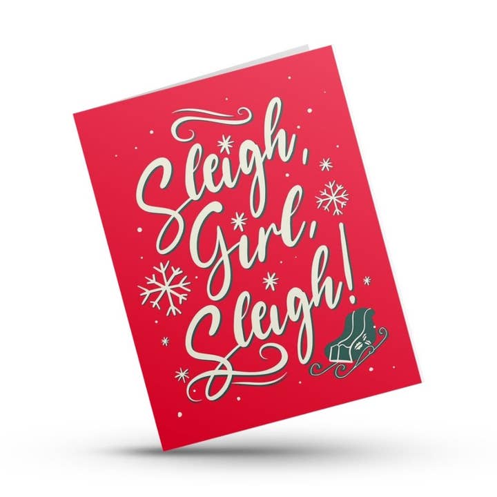 Sleigh Girl Sleigh Holiday Card for wholesale by Hustle & Hope