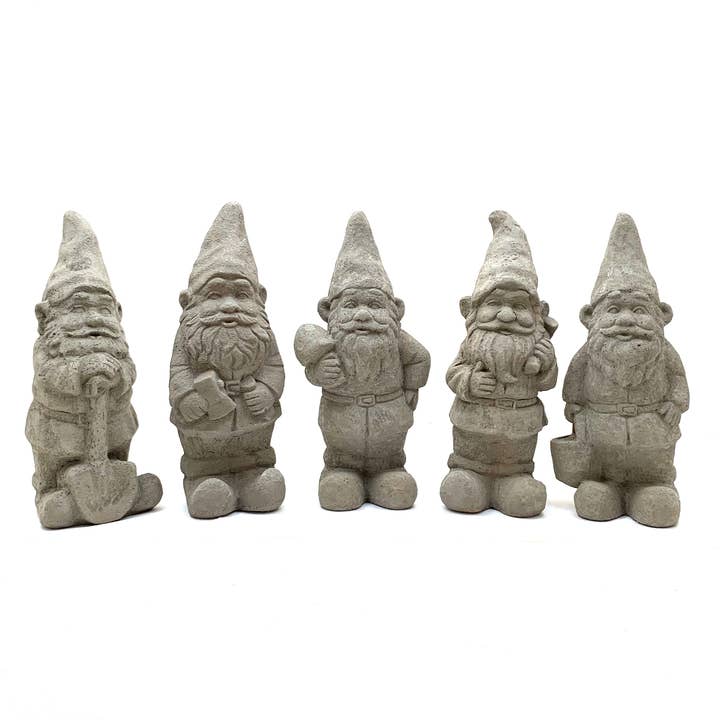 Vintage Garden Gnomes Set of 10 for wholesale by Designer Stone Inc
