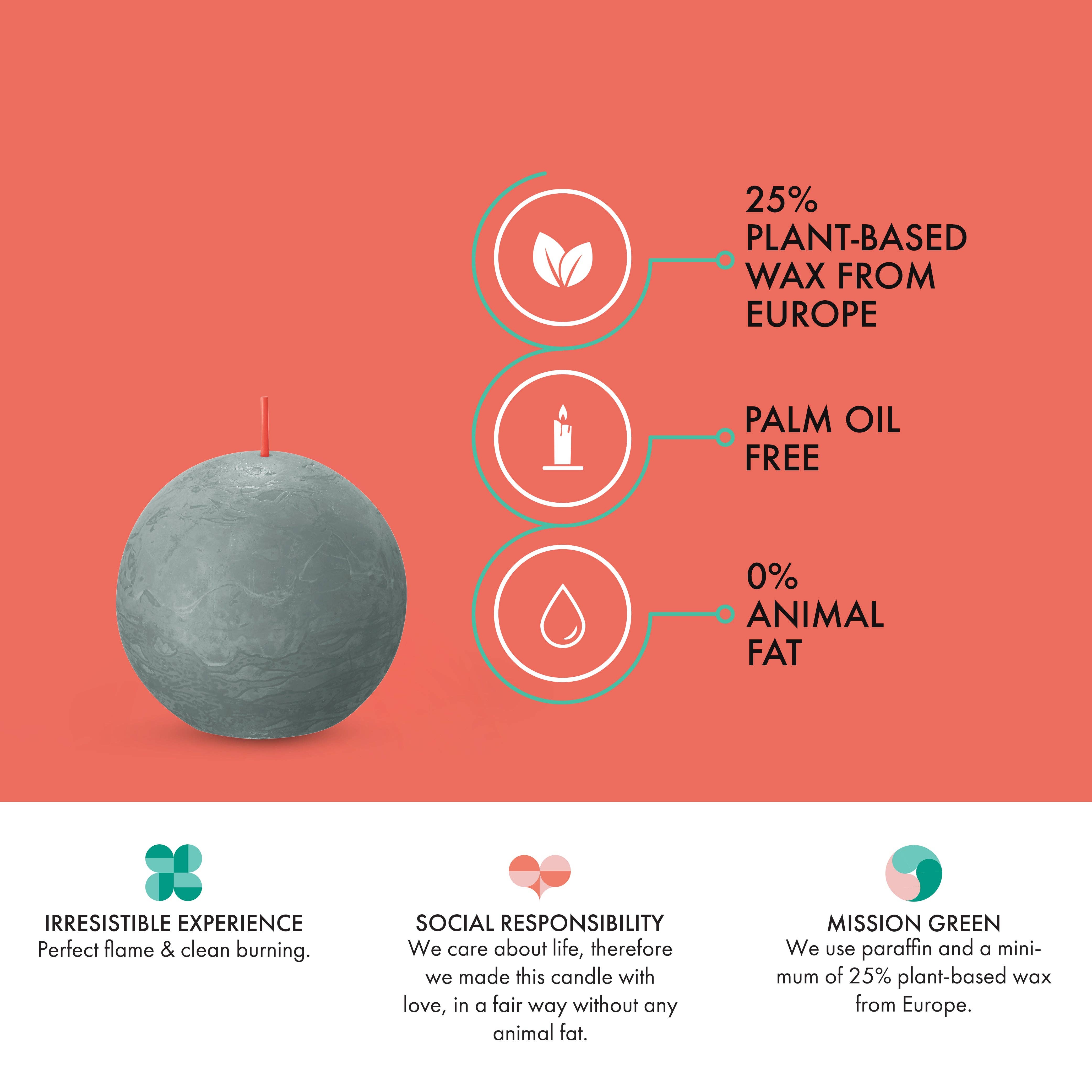 BOLSIUS – Velas de decoração por atacado – 6 Velas rústicas 3" - Inperfuted - Natural - Eco-Friendly - Cera Plant-Based - **Vendido Individualmente168