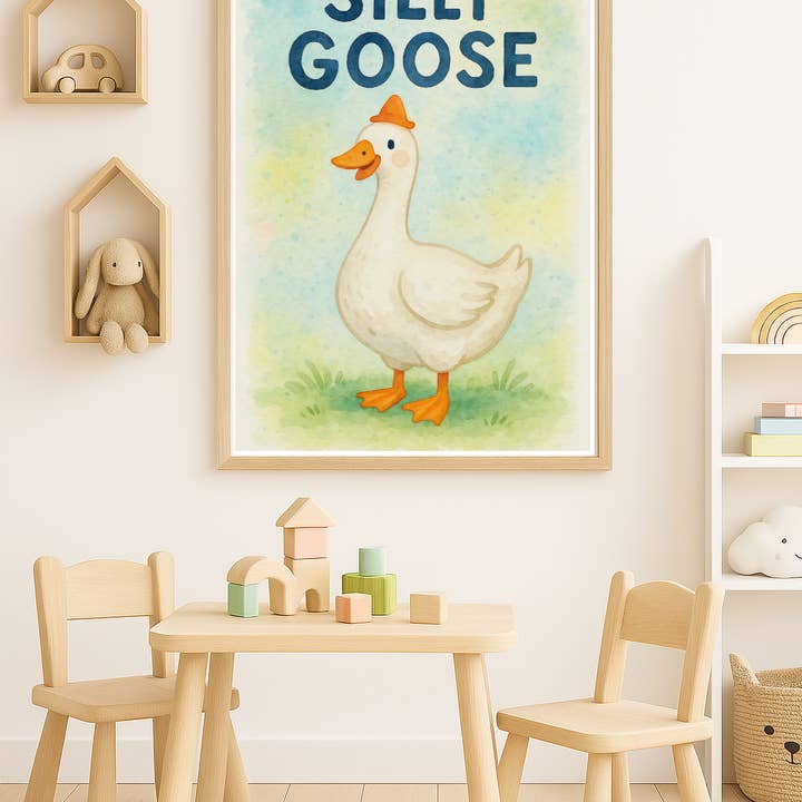 Silly Goose Nursery Children's Room Wall Decor Print for wholesale by WinsterCreations™