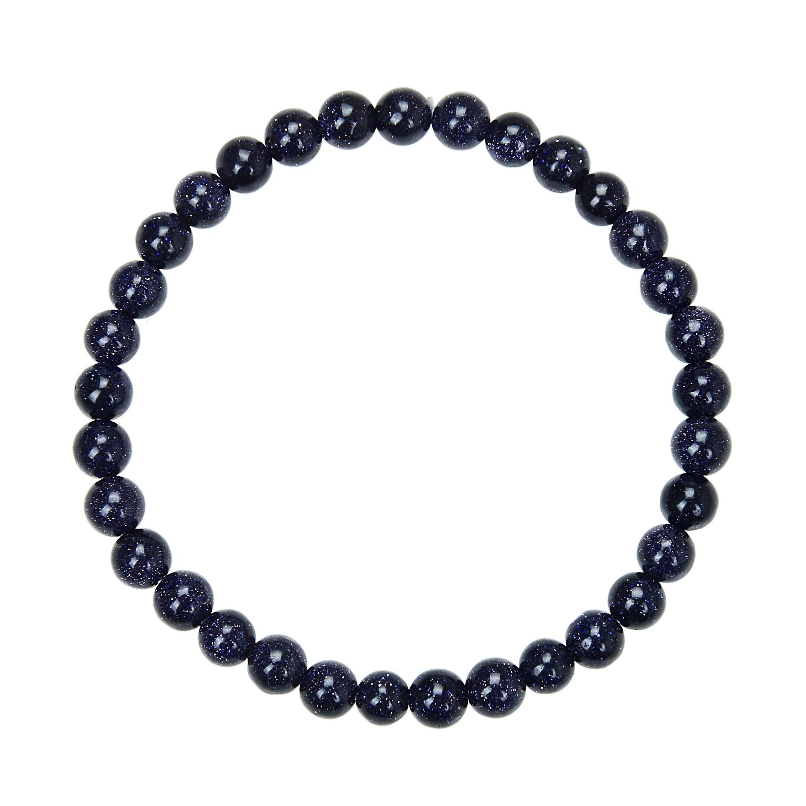 Ole - Vente Bracelet de perles - Bracelet extensible en grès bleu B2031-6MM0