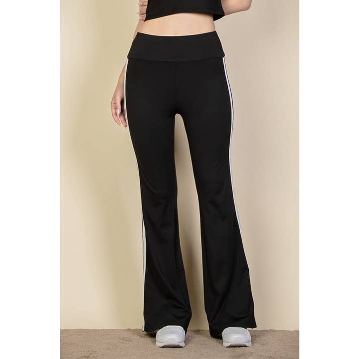 Paperdoll - Wholesale Pants - Women's - Contrast Side Stripe Flare Pants