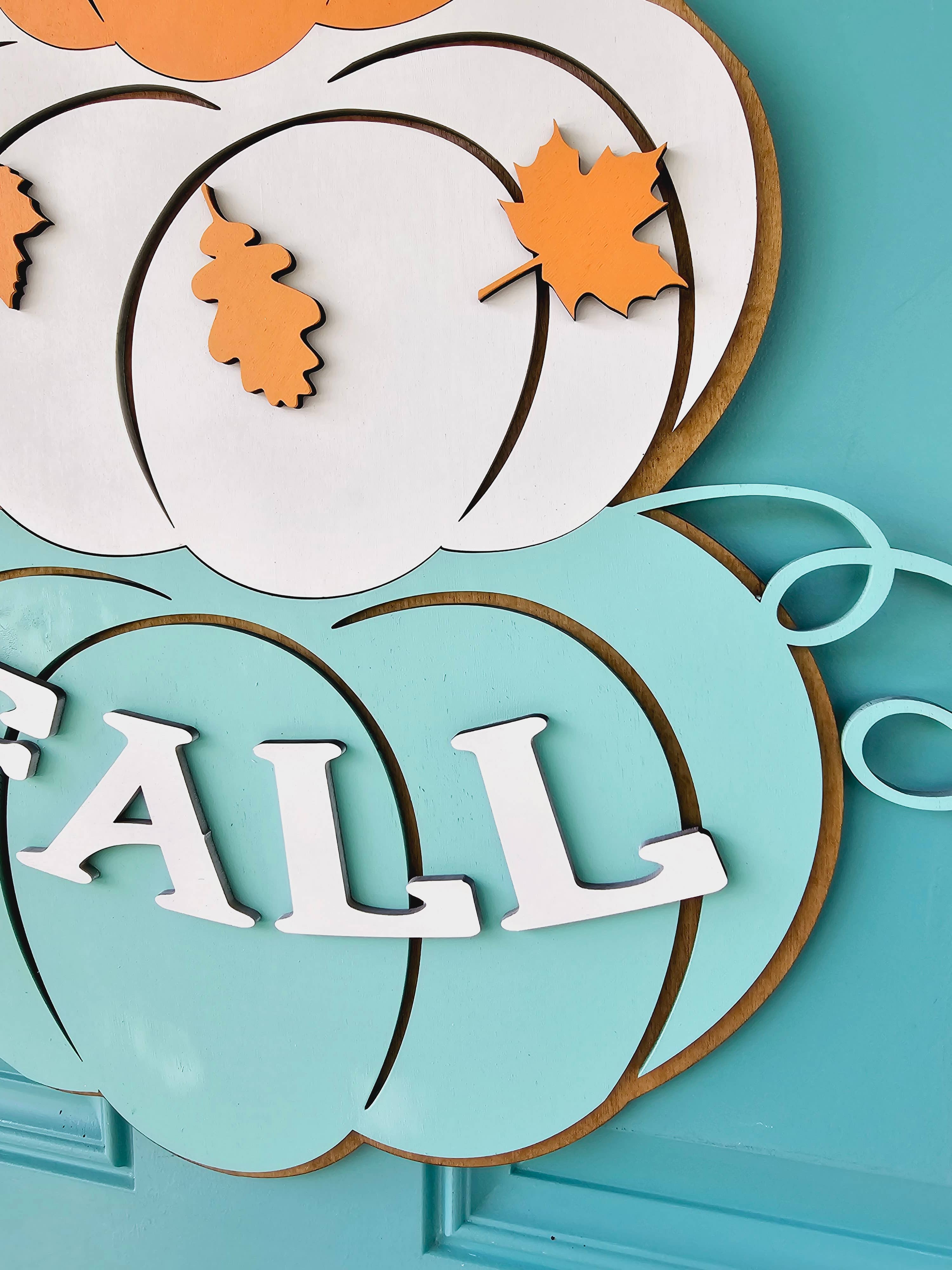 Teal Moon Creations – wholesale DIY-pysselkit – Gör-det-själv höst staplade pumpor dörrhängare2