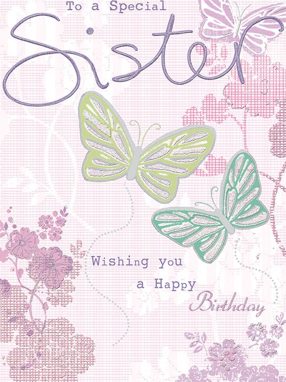 Carte d'anniversaire, Sœur, Deux papillons pour la vente par Piccadilly Greetings