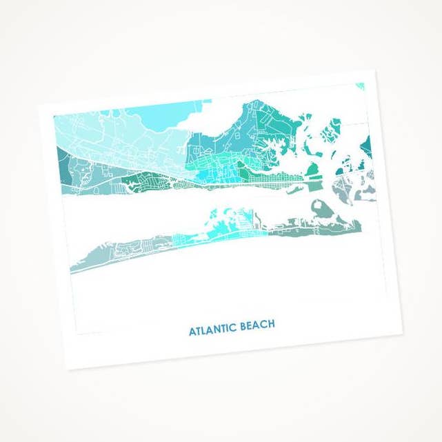 Juanitas Atlantic Beach Imprimer la carte pour la vente par Juanita's Adventures