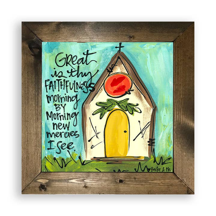 Great Is Thy Faithfulness - Framed Art for wholesale by Baxter & Me