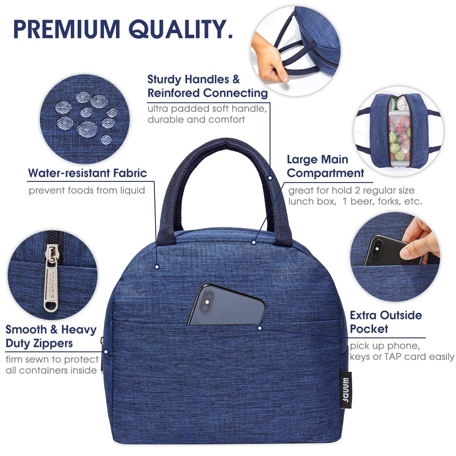 wandf – wholesale Lunch bag/box – Lunch Box Reusable Cooler Bag Water-resistant Lunch Tote Bag17