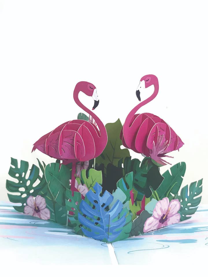 Biglietto Auguri Origami3D - Flamingos per la vendita all'ingrosso da parte di ORIGAMI EDITORE SRL