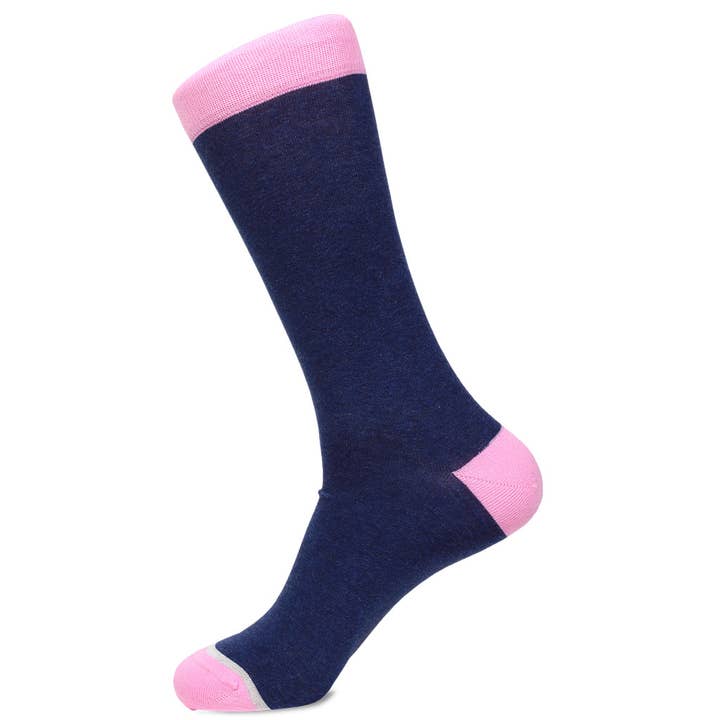 « The Lindy Hop » - Chaussettes Pima bleues chinées pour hommes pour la vente par Soxfords