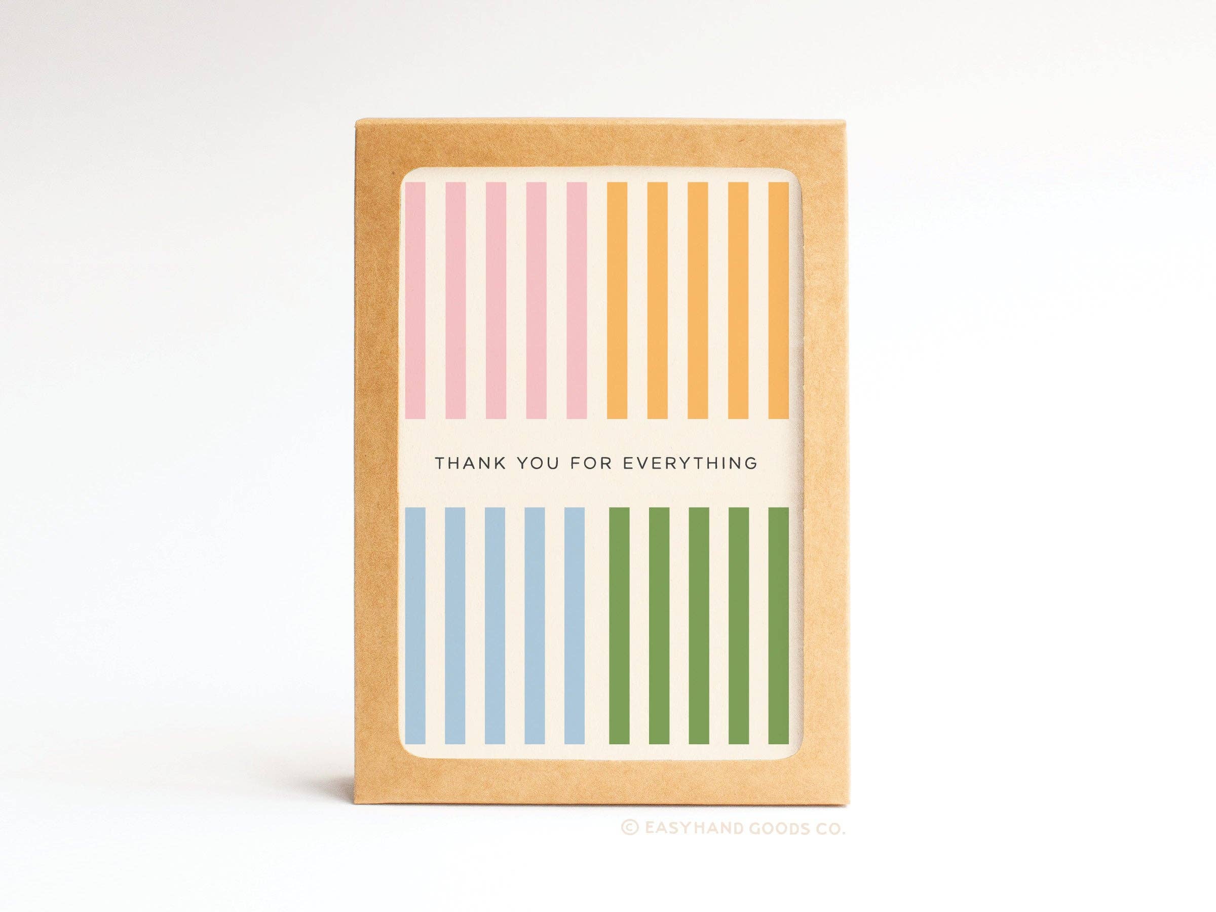 Easyhand Goods – formerly Onderkast - Wholesale Stationery/Notecard Set - Thank You for Everything Folded Greeting Note Set