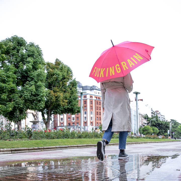 Fisura - Wholesale Umbrella - Unisex - "Fucking Rain" Pink Umbrella