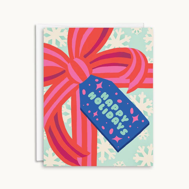 Holiday Big Bow Card for wholesale by Salad Bar Studio