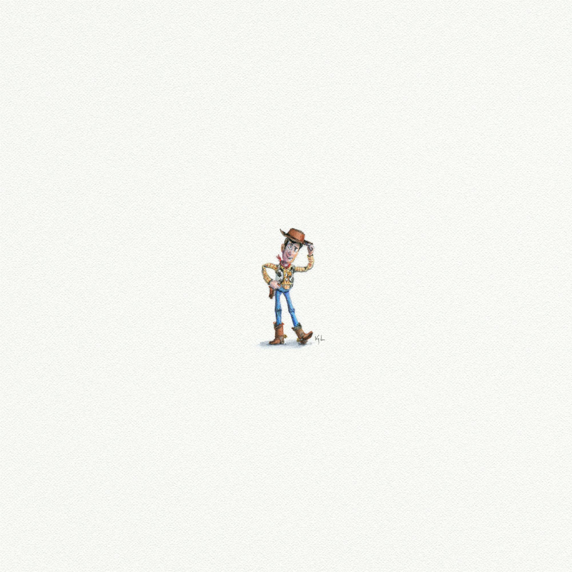 Karen Libecap Tiny Paintings - Wholesale Art Print - Woody Toy Story Miniature Watercolor Painting - Art Print2