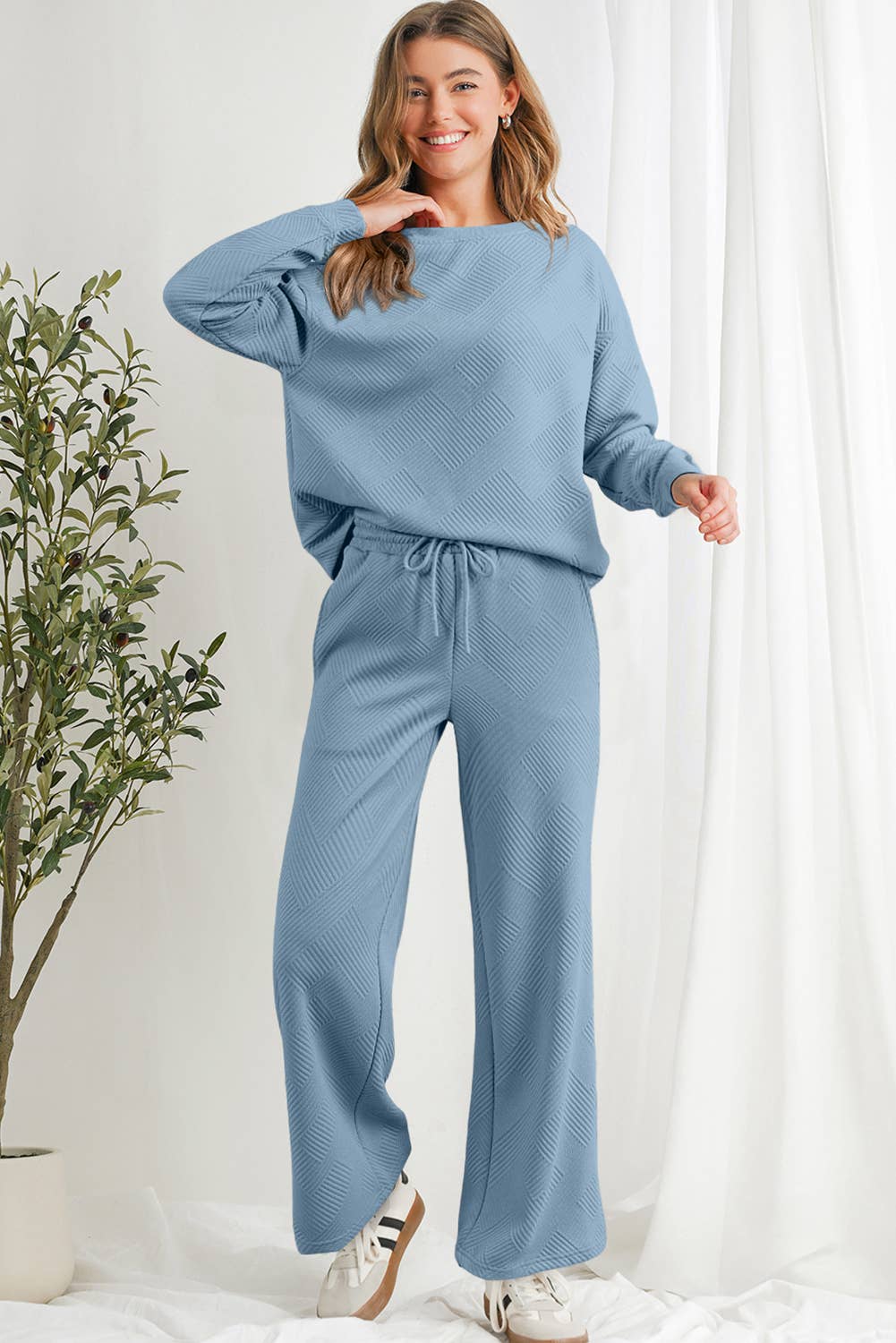 Aapparella - Vente Ensemble de vêtements d'intérieur – femme - Ensembles de pantalons de pyjama texturés et confortables multicolores | S-2XL25