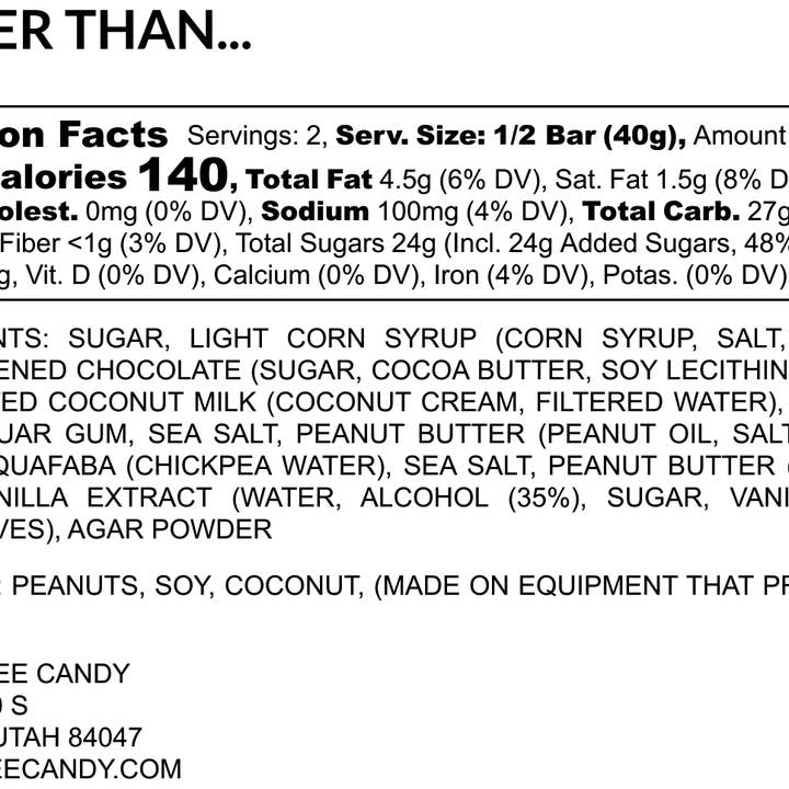 Break Free Candy - Wholesale Chocolate Bar - Vegan Better Than Theirsâ„¢ Candy Bar(Pack of 12)Â