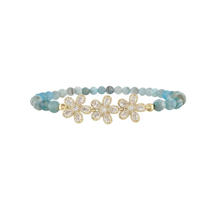Love, Lisa - Wholesale Anklet - Felicity Stretch Flower CZ Anklet