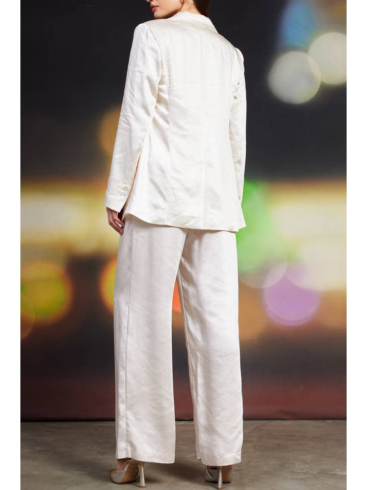 SKIES ARE BLUE - Wholesale Blazer - Women's - One button Dull Satin Blazer1