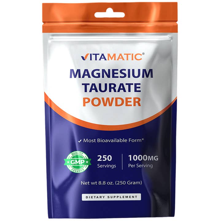 Vitamatic Magnesium Taurate 1000mg per Serving - 250 Grams for wholesale by Vitamatic