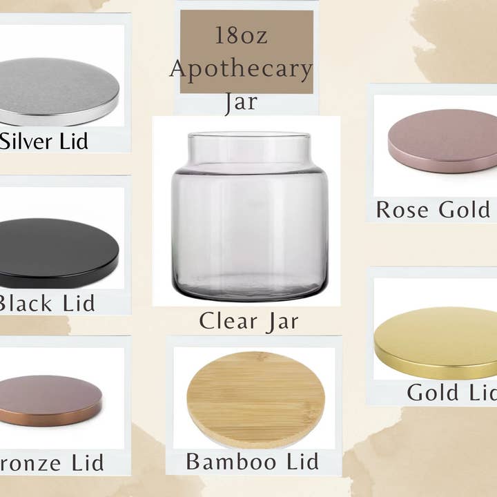 *Parfum Floral* - Pas d'étiquette - Pot d'apothicaire 18oz Non Marqué pour la vente par LiveYoung Candle Company