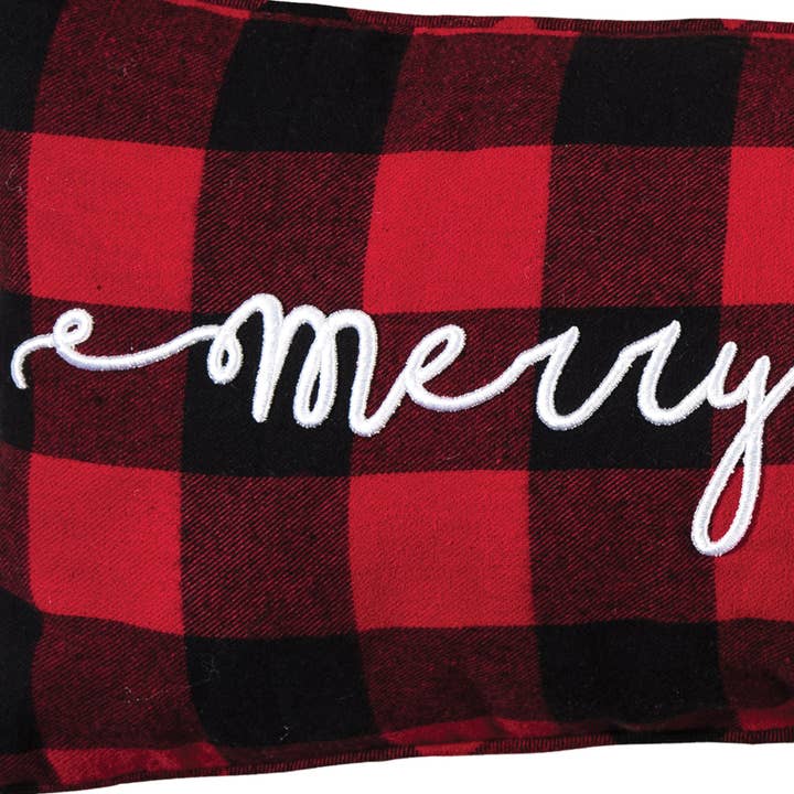 C&F Home - Wholesale Lumbar Pillow - Merry Christmas Buffalo Check Throw Pillow