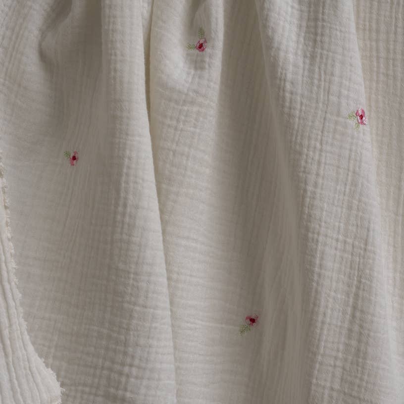 Avery Row – Cobertor de cama - Crianças e bebés por atacado – Manta de Musselina Bordada - Anémona5