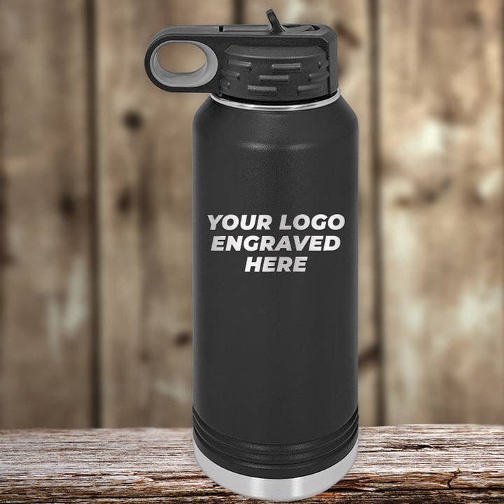 Custom Water Bottles 32 oz with your Logo or Design Engraved for wholesale by Kodiak Wholesale