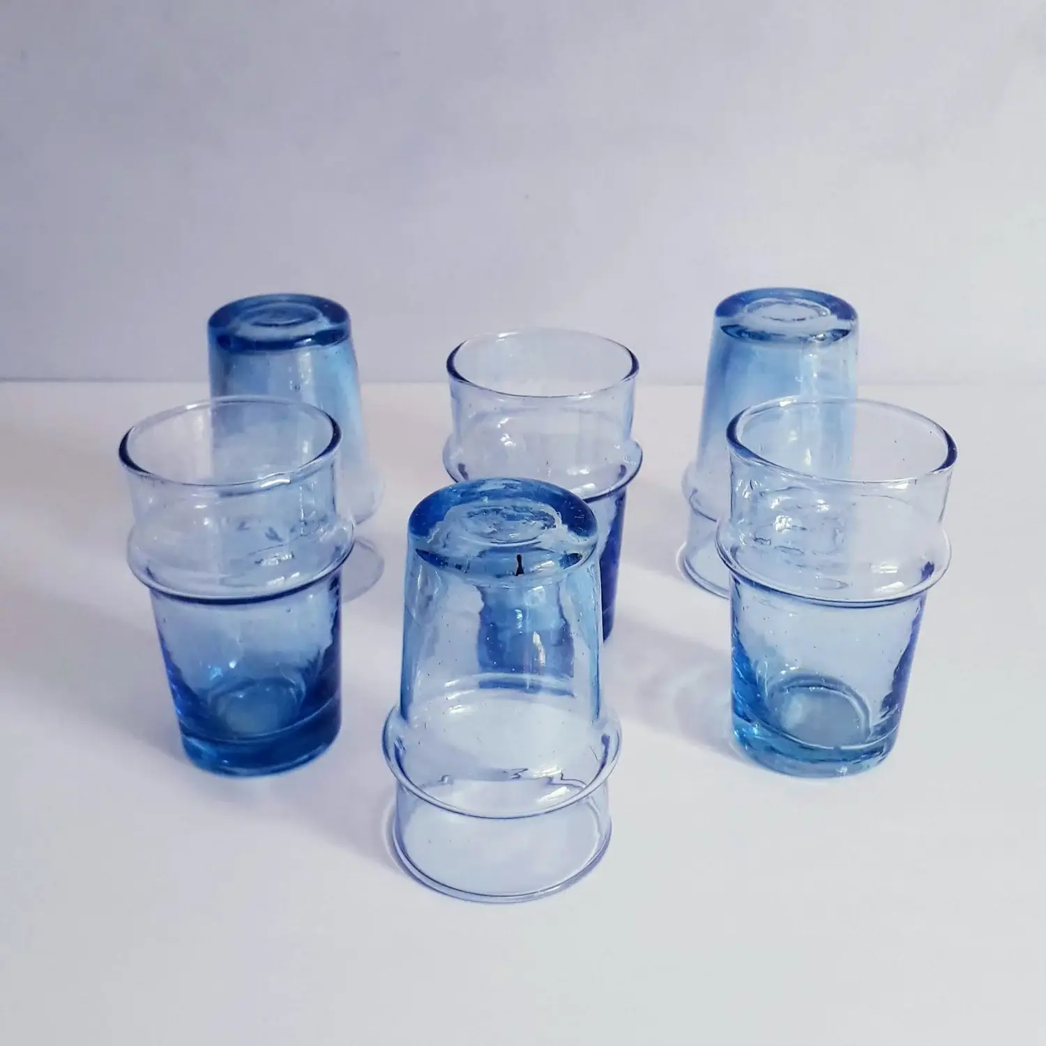 High crafty - Wholesale Drinking Glass/Cup - 🍹 Blue Beldi Glasses – Hand Blown Recycled Glass (Set of 6)1