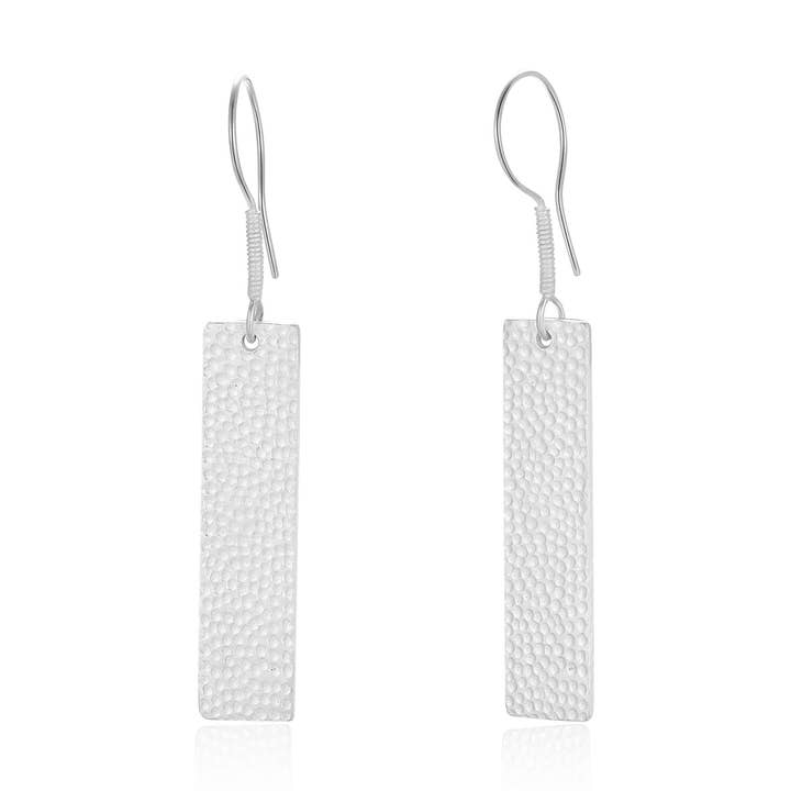 Pendientes de barra minimalistas esculpidos para venta al por mayor de EBNIX Fine Jewelry