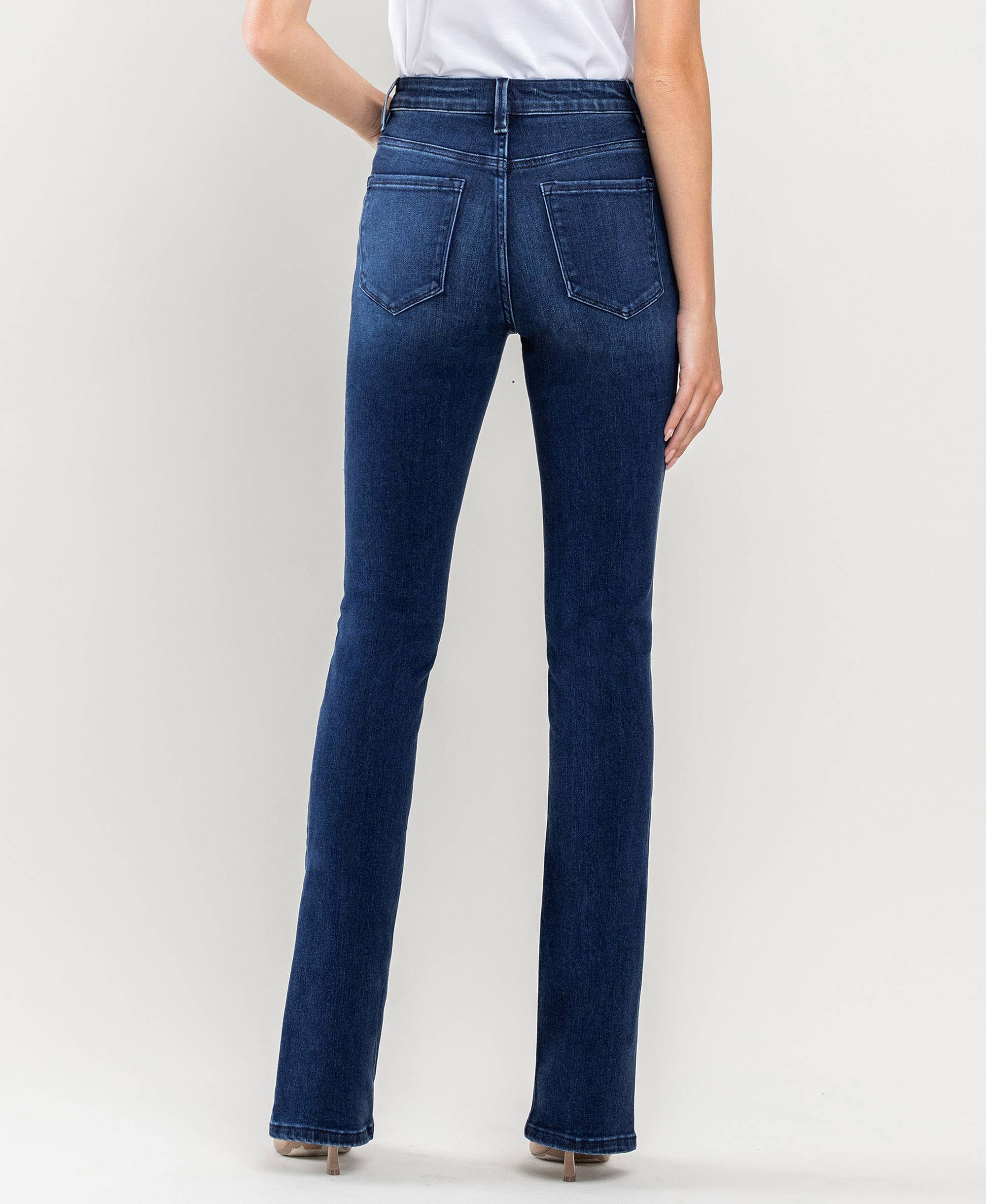 HEBE HIGH RISE SLANTED SLIT DETAIL SLIM STRAIGHT JEANS F4969 for wholesale on Faire3