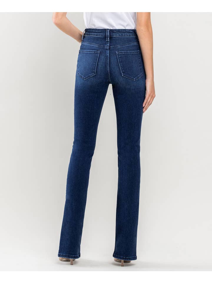 HEBE HIGH RISE SLANTED SLIT DETAIL SLIM STRAIGHT JEANS F4969 for wholesale on Faire3