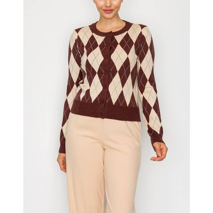 50685 Argyle Pattern Sweater Top for wholesale by Coloring You