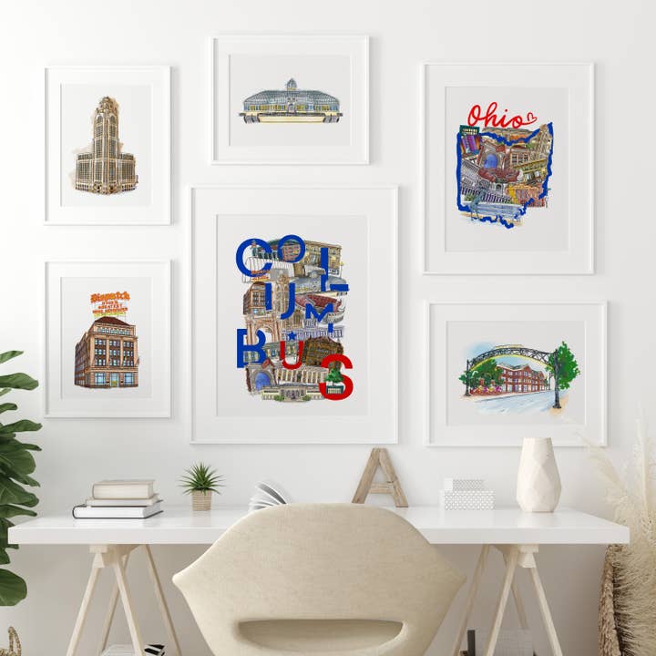 Columbus Dispatch art print for wholesale by Atelier Nazli Brush