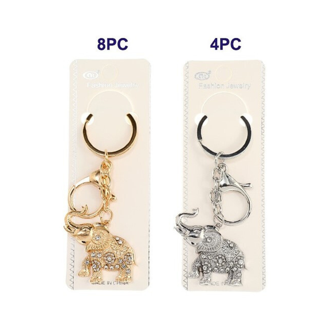 Atlas Fashion - Wholesale Keychain - Women's - Rhinestone Gold Elephant Keychain1