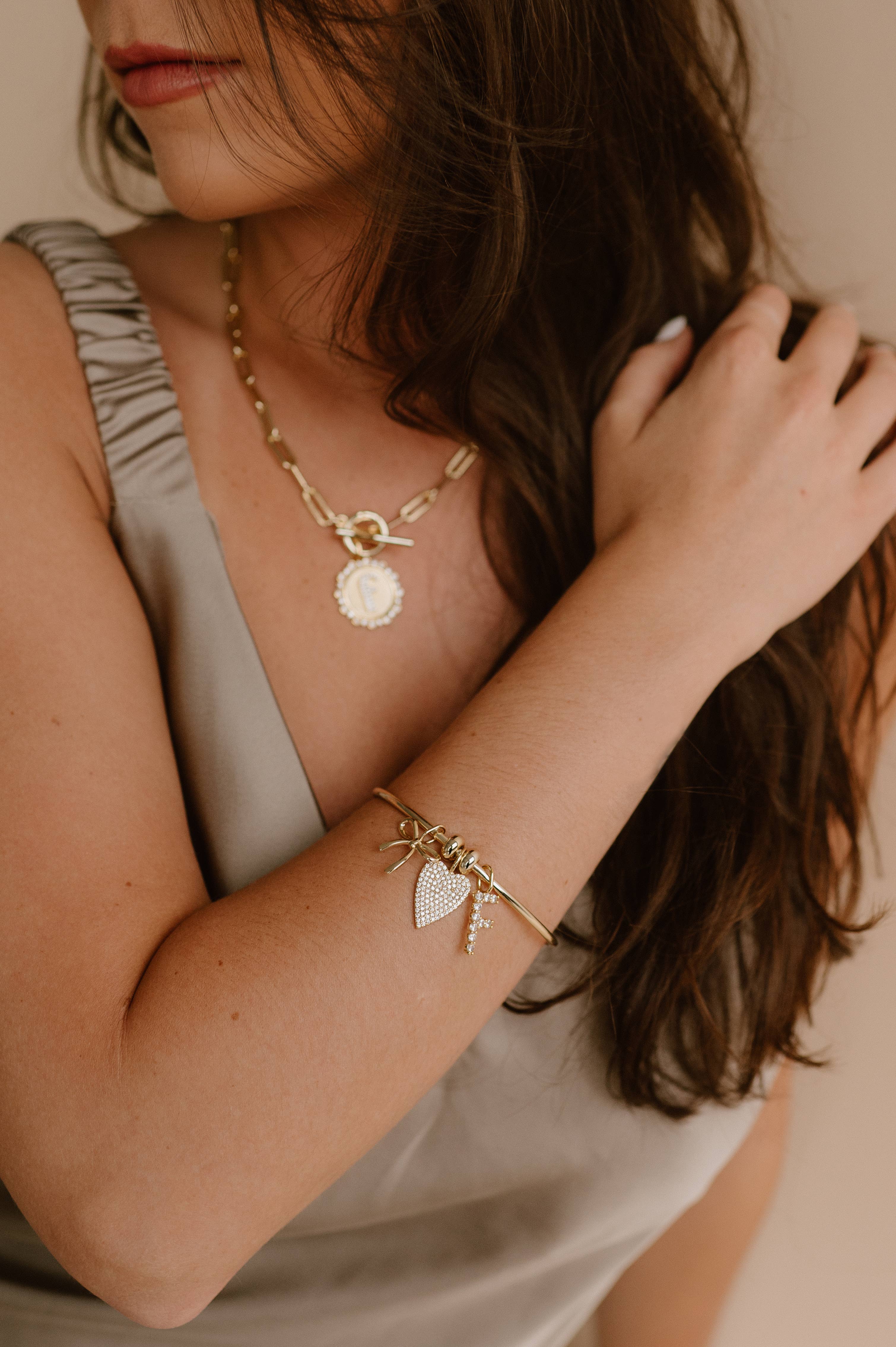 The Sis Kiss - Wholesale Individual Charm/Pendant - Vintage Coin Initial Charm12