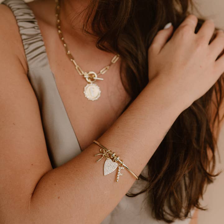 The Sis Kiss - Wholesale Individual Charm/Pendant - Vintage Coin Initial Charm12