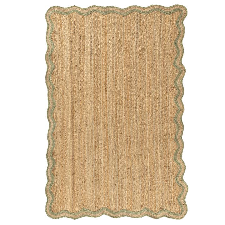 LR Home - Wholesale Area Rug - Farmhouse Natural/Sage Bordered Jute Indoor Area Rug7