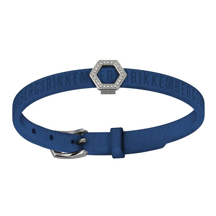 MU2W_LEA03 - läderarmband, 316l stål och diamanter för wholesale av BIKKEMBERGS