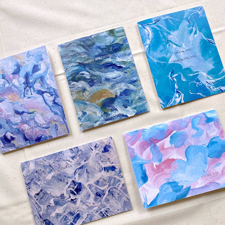 Lot de 5 cartes de vœux pour la vente par Yuri Davison