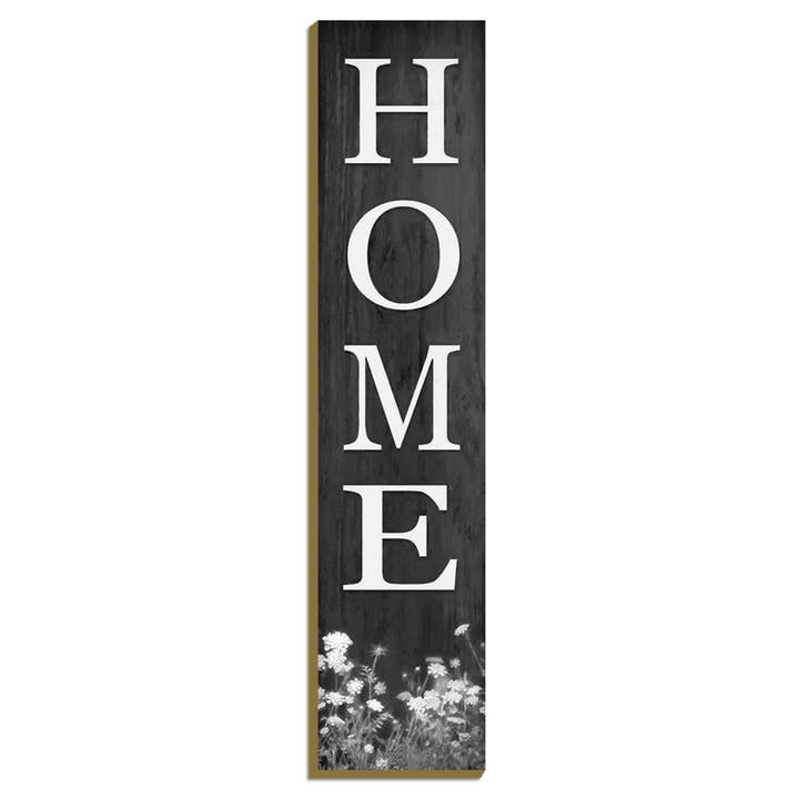 Panneau de bienvenue floral noir Porch Leaner - LD3656 pour la vente par Penny Lane Fine Art