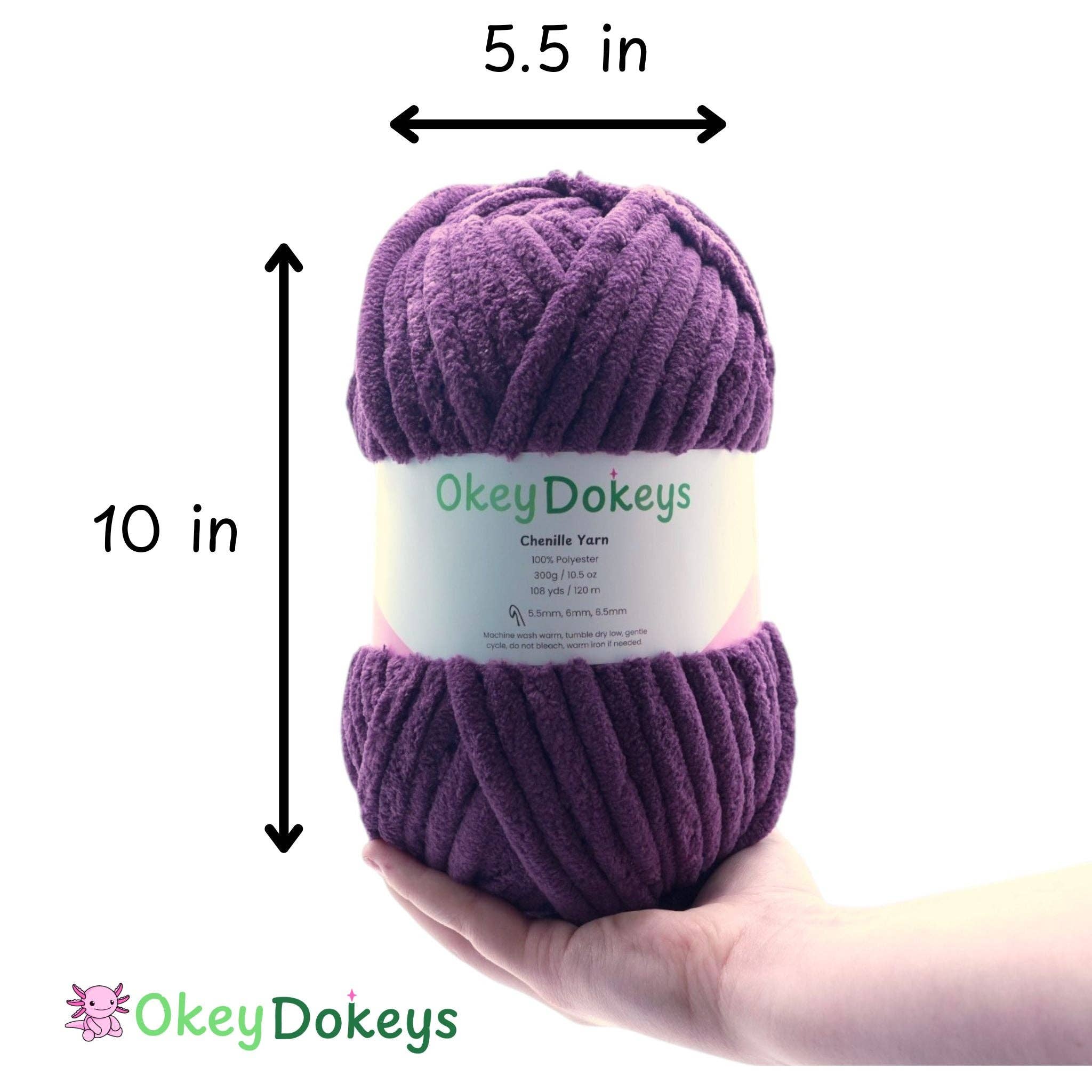 Okey Dokeys – Fio por atacado – Fio de Chenille de Veludo Jumbo - #7 - Novelos de 300g48