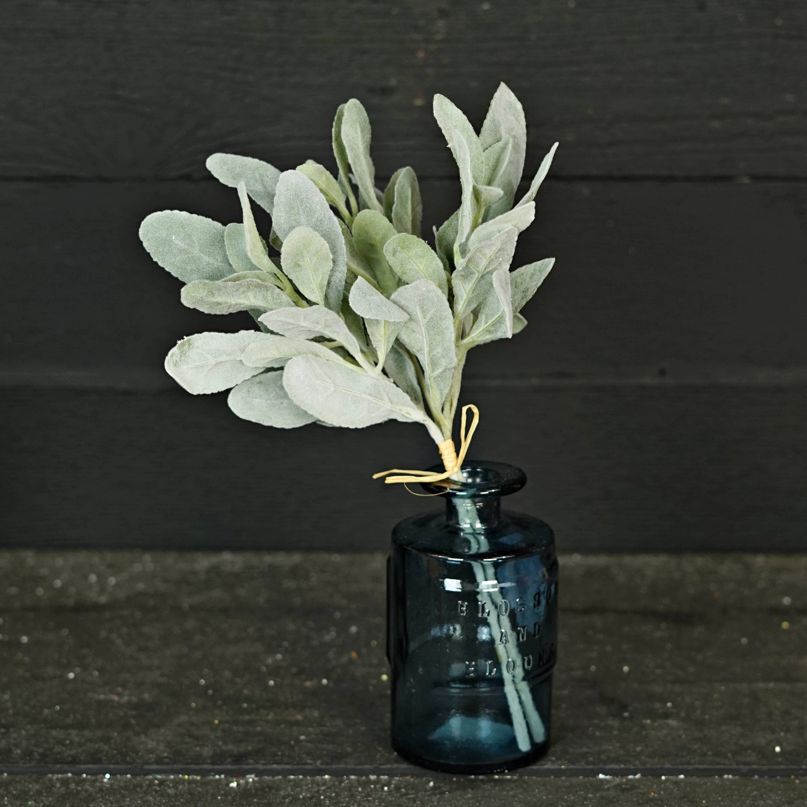 Two Ten Original LLC - Wholesale Artificial Plant - 14in Flocked Lamb Ear Leaves Bush-1