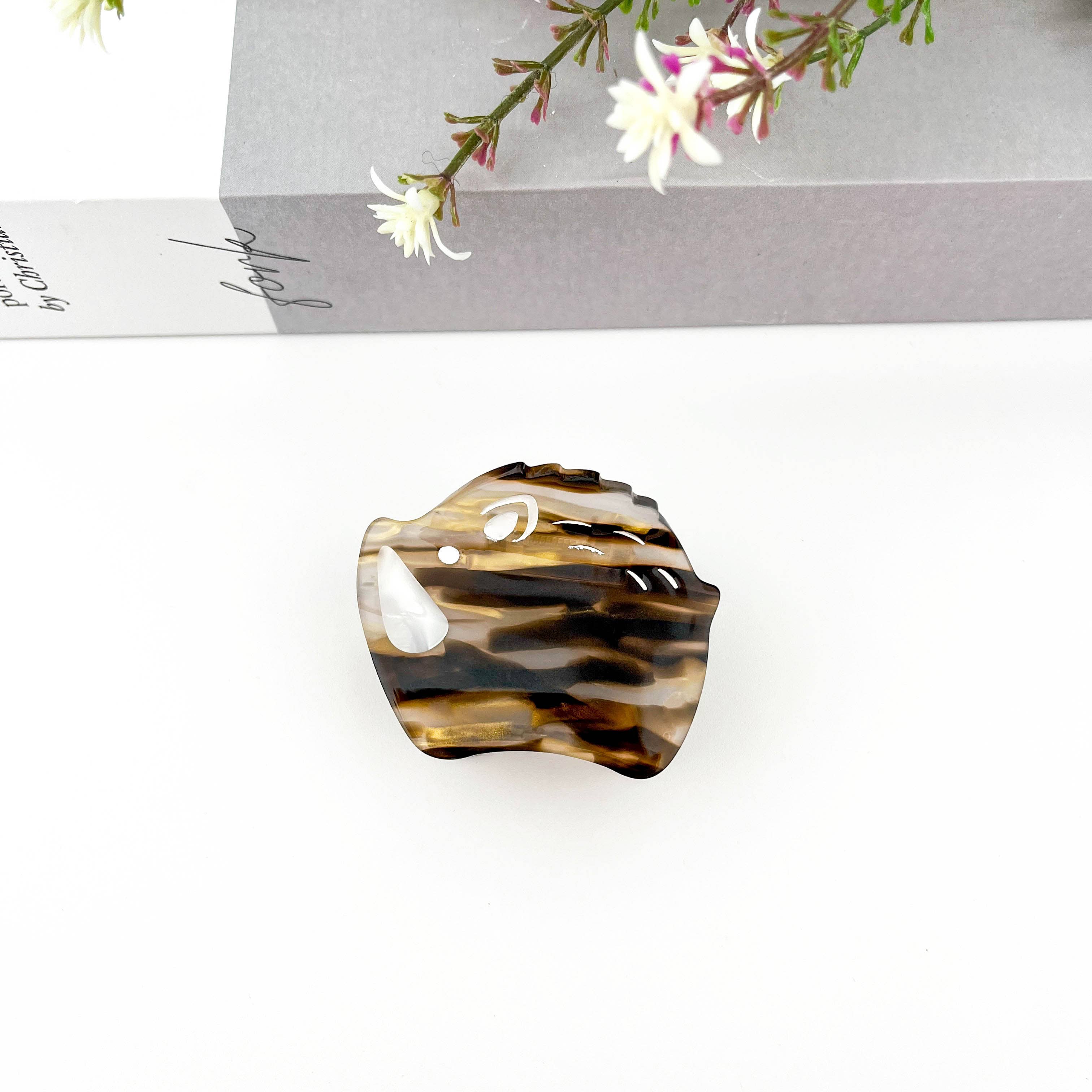 WildBoar Cartoon Wild Boar Acetate Animal Hair Clip for wholesale on Faire